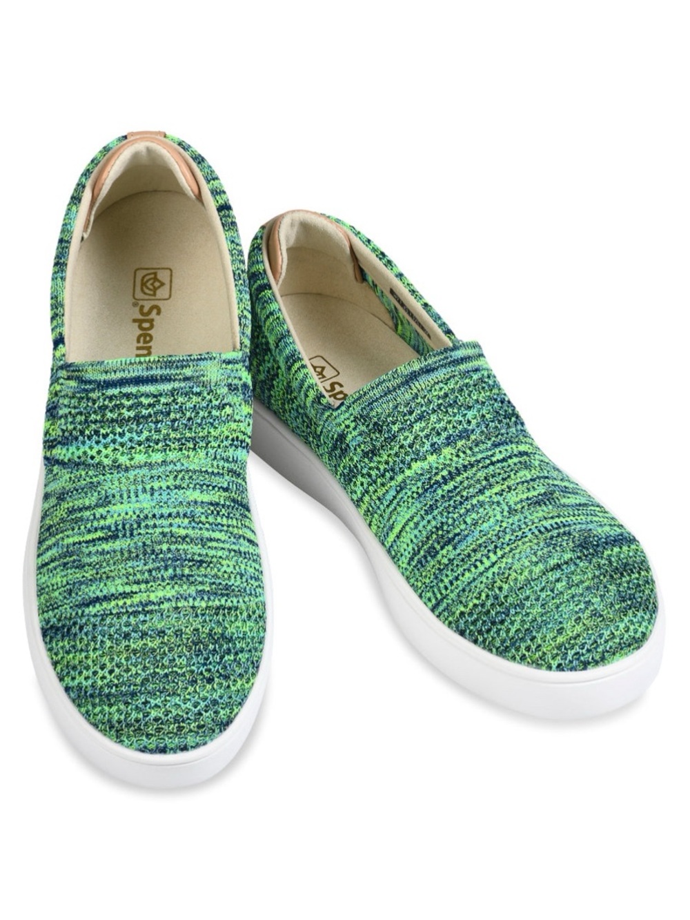 Spenco Footwear Coastal Space Dye Slip-On Sneakers Mineral Blue Women’s 6.5